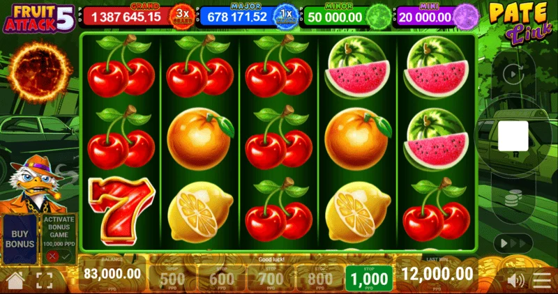 Fruit Attack 5 Pate Link - a win in the base game